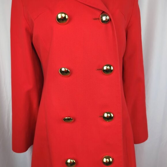 Vintage Aquascutum Red Trench Coat Small Double Breast - Picture 3 of 12